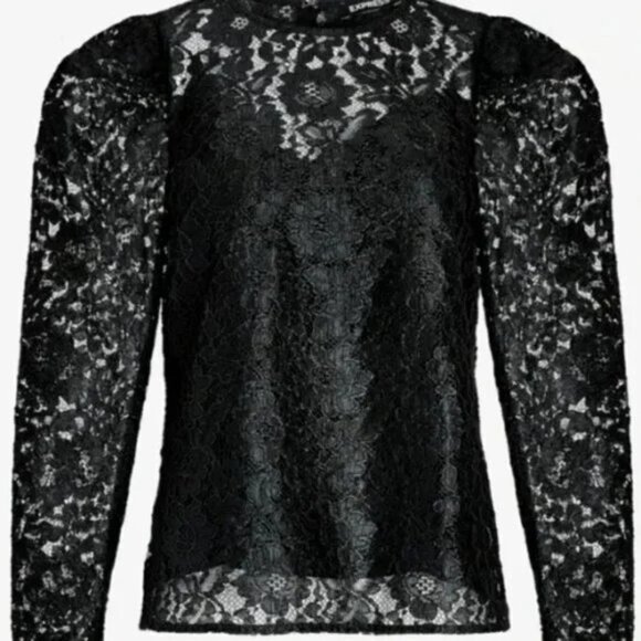 Express Lace Puff Sleeve Top XS - Picture 3 of 3